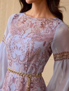 ZEYLAH WOMEN'S ELEGANT FLORAL PRINT DRESS - Multicolor - View 2