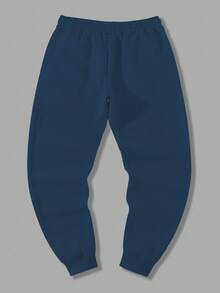 Manfinity Homme Men's Casual Sweatpants With Pockets And Drawstring, Loose And Versatile - Teal Blue - View 2
