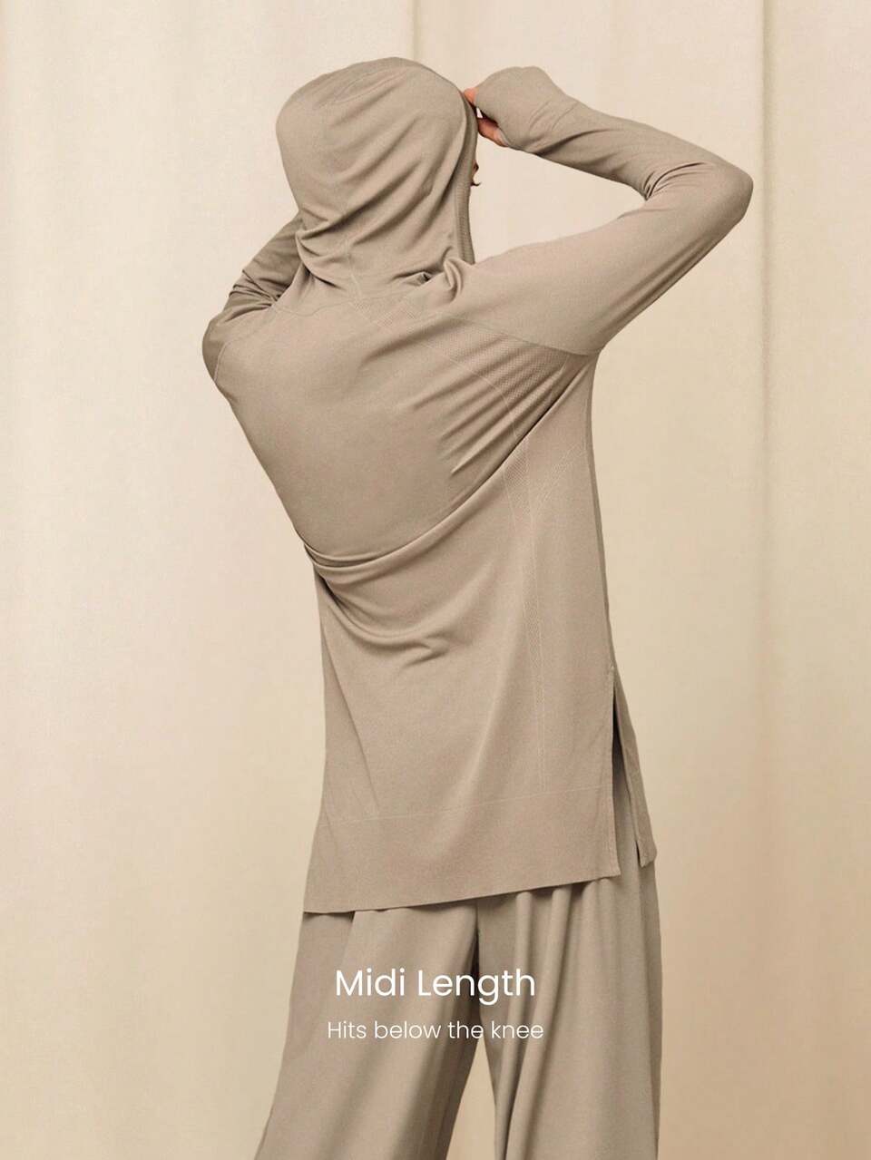 Ultrafine Soft Seamless Run Your Way Mid-Length Thumbholes Side-Split Hem Seamless Hoodie Medium Impact Training Running Gym Workout Daily Active Wear