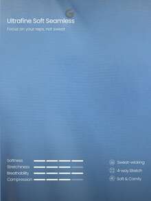GLOWMODE Ultrafine Soft Seamless Stay Cool Hip Length Cooling Seamless Muscle Tank Tee Medium Impact Training Running Workout Gym Wear - Blue - View 4