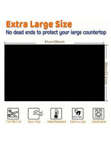 1 Piece Extra Large Silicone Table Mat Heat Resistant Non Slip Absorbent Placemat For Kitchen Countertop Dining Desk Office Bathroom Easy Clean Waterproof Surface Protector Pad - Multicolor - View 9