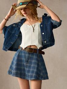 WESTFADE 女士牛仔裙 - 淺色水洗藍 - 查看 6