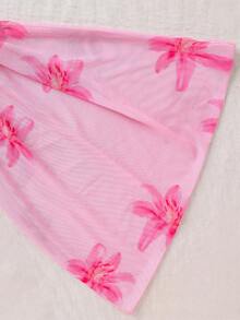 SHEIN Tween Girls' Floral Print Swimsuit Set - Multicolor - View 7