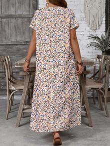 EMERY ROSE Đầm họa tiết hoa màu nước hồng tối giản, phong cách thường ngày, đa năng dành cho nữ, phù hợp cho mùa xuân/hè và thu, trang phục mùa thu cho nữ, đầm thường ngày cho nữ, đầm thanh lịch cho nữ, đầm hè cho nữ, đầm nghỉ dưỡng cho nữ, đầm hoa dại cho nữ, đầm thường ngày cho nữ, đầm mùa xuân cho nữ - Nhiều màu - Xem 9