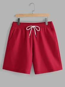 Manfinity Joysei 男士修身针织上衣和梭织短裤套装 - 彩色 - 查看 5