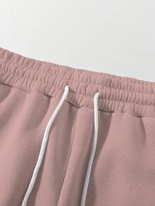 Manfinity Homme Men's Casual Sports Printed Drawstring Sweatpants - Pink - View 5