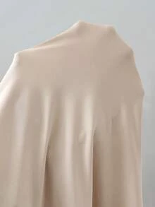 Lounesse 大码女式纯色侧扭结修身T恤 女式短袖上衣 女式衬衫 休闲优雅女式休闲装 - 杏色 - 查看 8