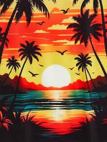 Open Phase 男士夏季熱帶印花背心 - 黑色 - 查看 4