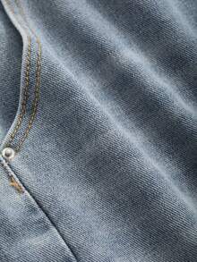 Livesso Quần short denim nữ dáng suông 5 điểm họa tiết râu mèo, kiểu dáng mùa hè. - Rửa trung bình - Xem 8