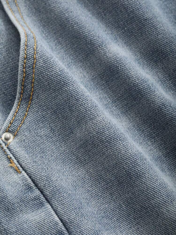 Women's Cat Whisker Lightening Straight Five Points Denim Shorts Summer Jorts