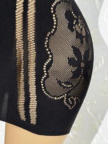 EgrlEra Women's Sexy Black V-Neck Short Sleeve Mini Dress - Black - View 5