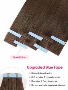 Cuticle Remy Seamless Injected Hand-Tied Pro Quality Virgin Human Hair Invisible Tape In Hair Extensions Human Hair Natural Black 10PCS 25G Straight Tape Ins Tape In Hair Tape Ins Hair Extensions - S4 - View 3