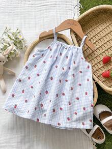 SHEIN Vintaside Kids Baby Girls' Colorful Floral Ribbon Patchwork Striped A-Line Dress, Suitable For Casual Daily & Holiday Occasions In Summer - Multicolor - View 4