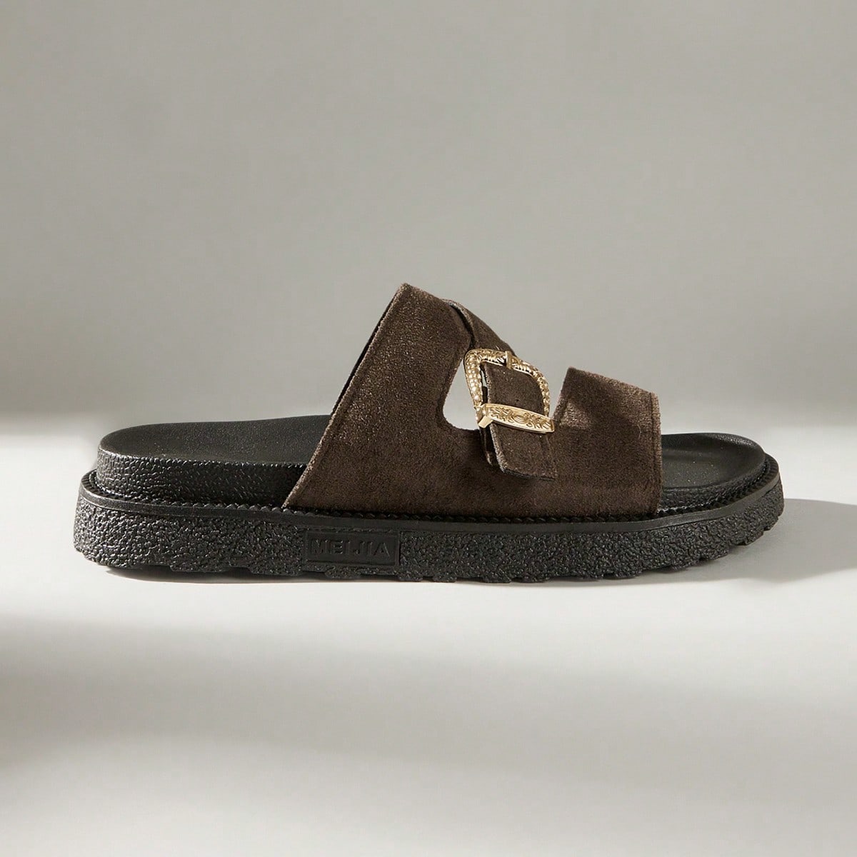 Nuevas sandalias de plataforma con hebilla metálica decorativa, de punta abierta, suela gruesa, elegantes, cómodas y antideslizantes, versátiles y