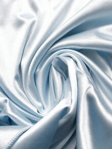 GlowEve CURVE Plus Size High Waist Asymmetrical Side Slit Satin-Like Pearlescent Skirt - Teal Blue - View 4