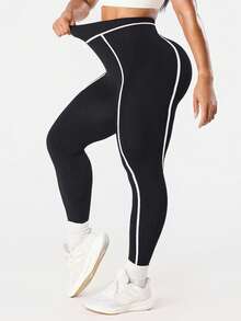 Rhythm Era Quần legging và quần dài thể thao không đường may dành cho nữ cỡ lớn, thích hợp cho các hoạt động ngoài trời, tập thể dục, chạy bộ, quần bó sát. - Đen và trắng - Xem 2