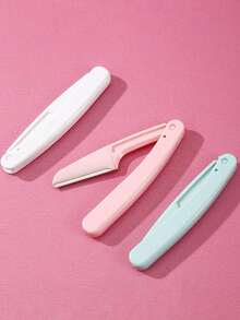 Portable Eyebrow Trimmer, Set Of 3, Foldable Eyebrow Razor Blades, Makeup Tool For Women - Multicolor - View 2