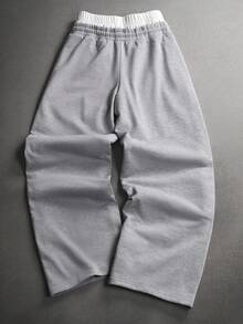 STYNVO Quần nỉ nam in họa tiết kiểu dáng thường ngày - Xám - Xem 2