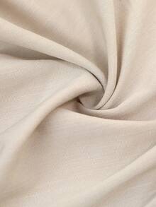 SHEIN Holidaya Quần ống rộng xòe bồng bềnh kiểu dáng thường ngày dành cho nữ, chất liệu giả vải lanh, có cúc và khóa kéo. - Màu be - Xem 6