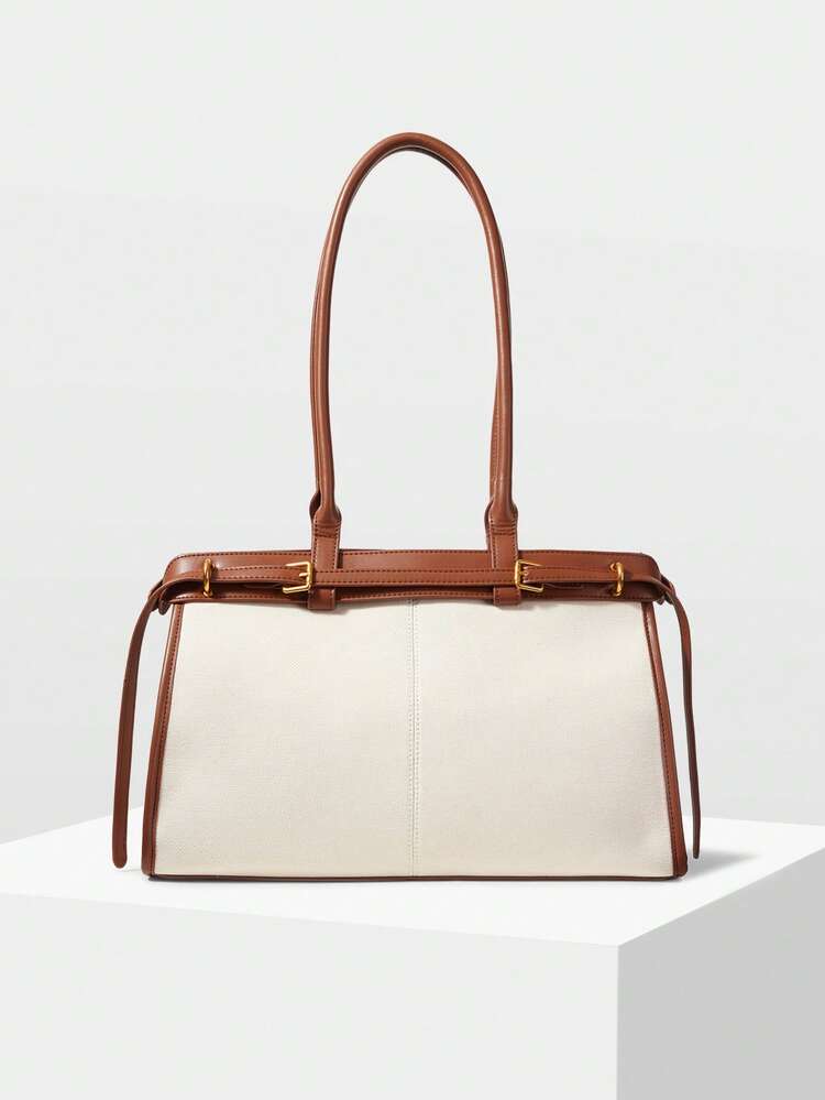 WOMEN'S SIMPLE & FASHIONABLE BUCKLE DETAIL ELEGANT COMMUTER SHOULDER BAG, EYE-CATCHING WORK BAGS FOR WOMEN, BAG FOR WOMEN ELEGANT, LUXURY