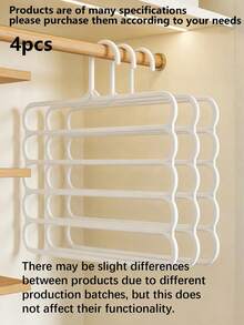 10-Piece/8-Piece/5-Piece/4-Piece/2 Pieces/1-Piece Wardrobe Storage Rack, 5-Tier Plastic Scarf Rack, Trouser Rack - Multicolor - View 15