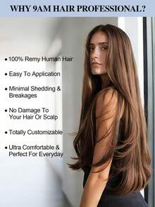 20pcs Tape In Hair Straight #4 Dark Brown Color 150% 18-26 Inch Human Hair Tape In Hair Extension - S4 - View 8