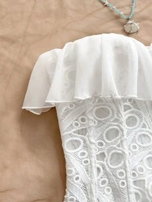 Soleia Top tubo de malla versátil y casual para uso diario de mujer - Blanco - Ver 5