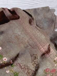 Rusticease 女士V领印花休闲衬衫，适合夏季穿着 - 彩色 - 查看 5