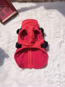 Quần áo mùa đông cho chó, quần áo cho thú cưng nhỏ có dây đeo ngực tích hợp, kiểu áo vest, áo khoác ấm áp có lớp đệm cho chó. - Đỏ - Xem 2