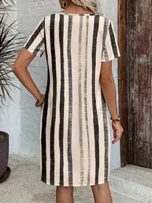 EMERY ROSE Đầm ngắn kẻ caro tối giản, thoải mái dành cho nữ, thích hợp cho mùa hè. - Nhiều màu - Xem 2