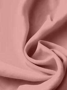 Plus Size Women V-Neck Casual Solid Color Shirt, Suitable For Summer Daily Wear - Dusty Pink - View 3