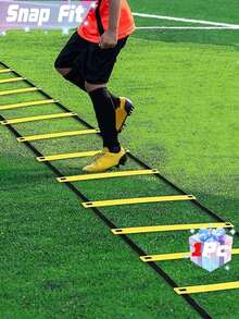 1pc Agile Ladder Rope Ladder Football Training Ladder Jumping Grid Soft Ladder Basketball Football Training Equipment Jumping Grid Ladder (Comes With Storage Bag) - Multicolor - View 1