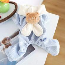 PETSIN 1件宠物服装，配有可爱卡通娃娃领带，猫狗穿着连体衣，柔软舒适。 - 彩色 - 查看 18