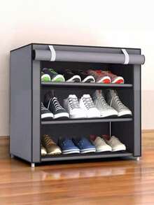 1pc Multi-Layer Dustproof Shoe Rack, No Installation Required, Non-Woven Fabric Shoe Cabinet, Space-Saving, Suitable For Dormitory Entrances. - Multicolor - View 12