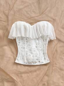 Soleia Top tubo de malla versátil y casual para uso diario de mujer - Blanco - Ver 4
