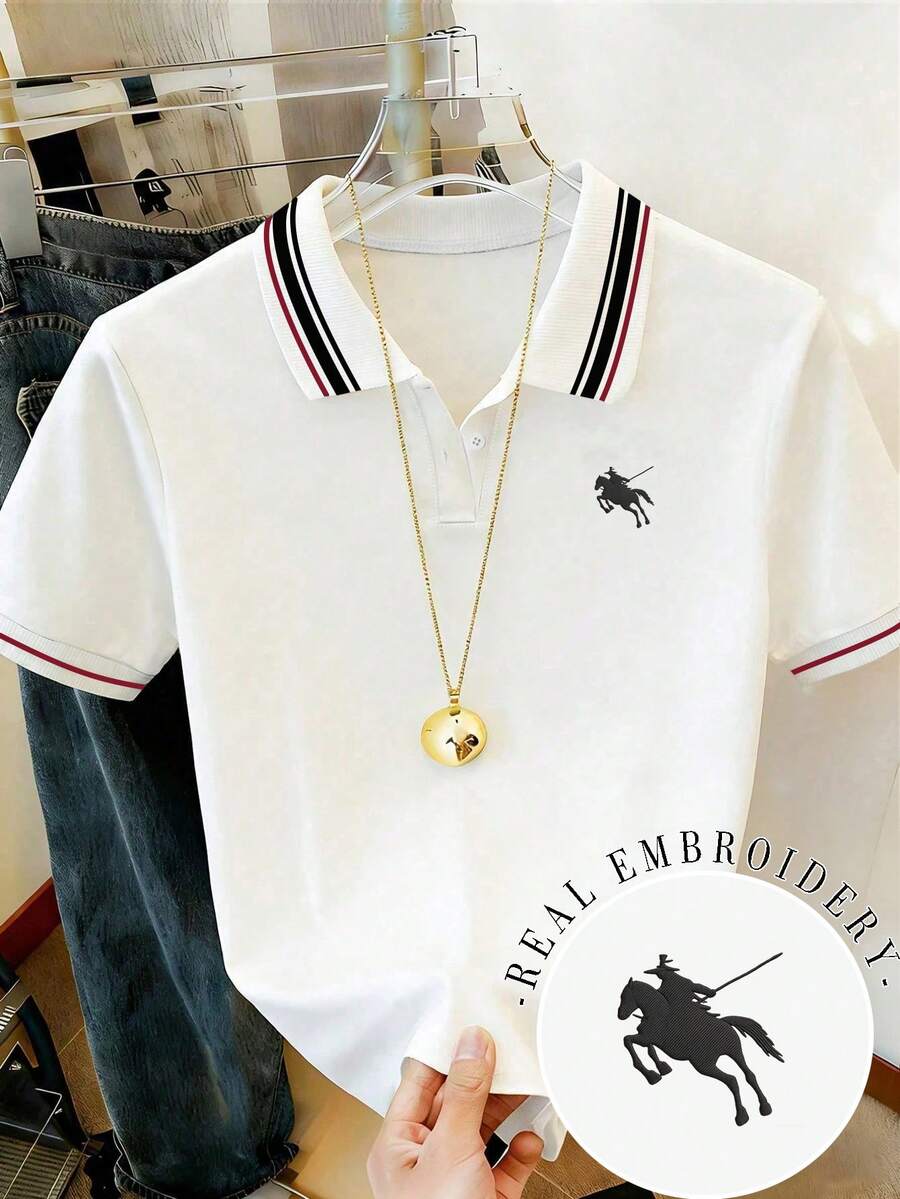 Resyla Damen Casual T-Shirt mit Ritter Motiv, kurzärmlig, vielseitig für den täglichen Gebrauch - Weiss - Übersicht 1