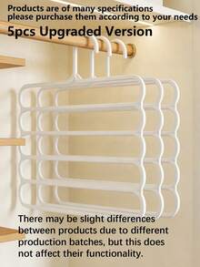 10-Piece/8-Piece/5-Piece/4-Piece/2 Pieces/1-Piece Wardrobe Storage Rack, 5-Tier Plastic Scarf Rack, Trouser Rack - Multicolor - View 9