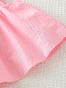 Cozy Pixies Baby Girl Butterfly Pattern Square Neck Sleeveless Top And Elastic Waist Shorts 2 Pieces Set - Pink - View 4