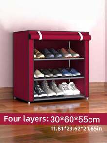 1pc Multi-Layer Dustproof Shoe Rack, No Installation Required, Non-Woven Fabric Shoe Cabinet, Space-Saving, Suitable For Dormitory Entrances. - Multicolor - View 11