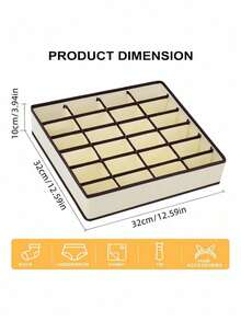 布艺抽屉分隔盒 多隔层内衣收纳盒 大容量袜子文胸收纳盒 家居卧室衣柜整理 节省空间 可折叠设计 - 黑色 - 查看 12