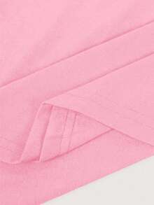 Manfinity Dauomo Men's Round Neck Casual Letter & Cartoon Print Pullover Top, Versatile For Daily Wear - Baby Pink - View 3