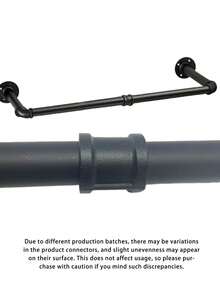 1 Giá Treo Quần Áo Gắn Tường Bằng Ống Công Nghiệp 36 Inch, Thanh Treo Quần Áo Màu Đen Chịu Lực Cao, Thích Hợp Cho Phòng Ngủ, Lối Vào, Khu Phơi Quần Áo, Trưng Bày Quần Áo Bán Lẻ - màu đen - Xem 6