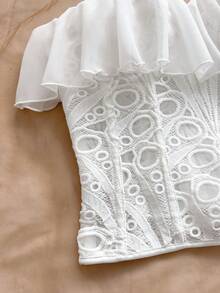 Soleia Top tubo de malla versátil y casual para uso diario de mujer - Blanco - Ver 3