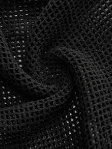 黑色鱼网紧身裤袜，带 Dimante 装饰，性感派对晚会风格，秋冬 - 黑色 - 查看 11