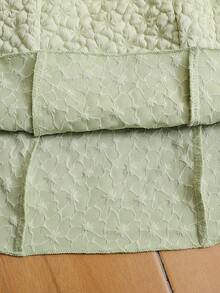 女童甜美公主风刺绣荷叶边领长袖花瓣袖提花面料时尚连衣裙，适合派对、生日、节日、所有季节 - 綠色 - 查看 8