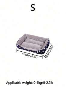 1pc Star Pattern Warm & Breathable Pet Bed, Suitable For Small/Medium/Large Cats & Dogs, All Season Use (Please Allow 3 Days For The Product To Expand After Receiving Or Manually Fluff It) - Blue - View 7