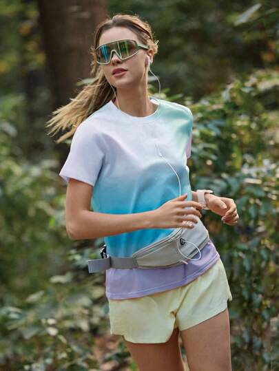 SHEIN In My Nature 女士扎染圆领休闲百搭日常户外短袖T恤