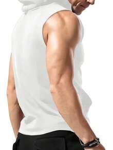 Manfinity Sport Corelite 2件装男士休闲印花抽绳连帽无袖T恤 - 黑色 - 查看 4