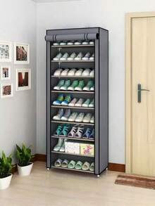 1pc Multi-Layer Dustproof Shoe Rack, No Installation Required, Non-Woven Fabric Shoe Cabinet, Space-Saving, Suitable For Dormitory Entrances. - Multicolor - View 8