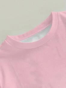 男童短袖圆领T恤，渐变印花，背面大字母印花，棕榈树度假风，时尚街头服饰，春夏旅行必备单品，休闲百搭 - 彩色 - 查看 4